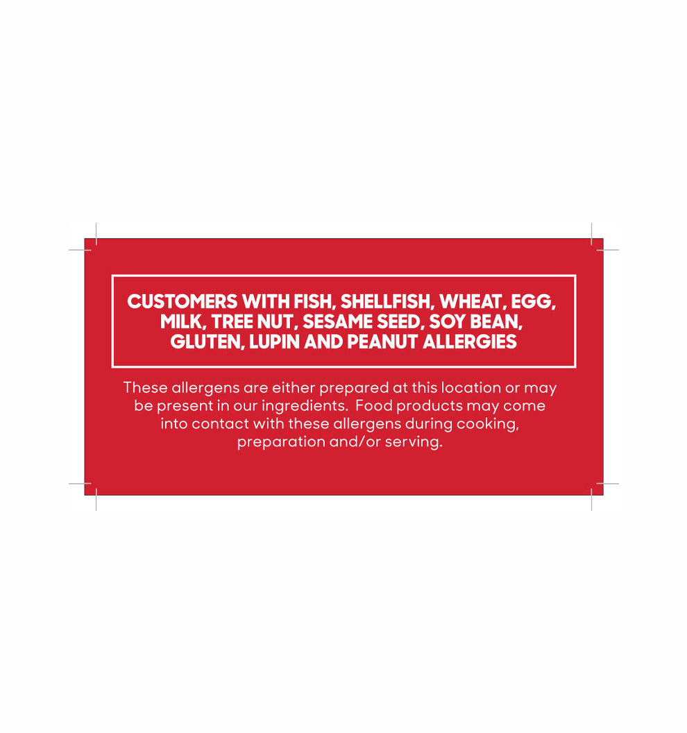 Allergen/Welcome Double Sided Window Sticker - PHA019