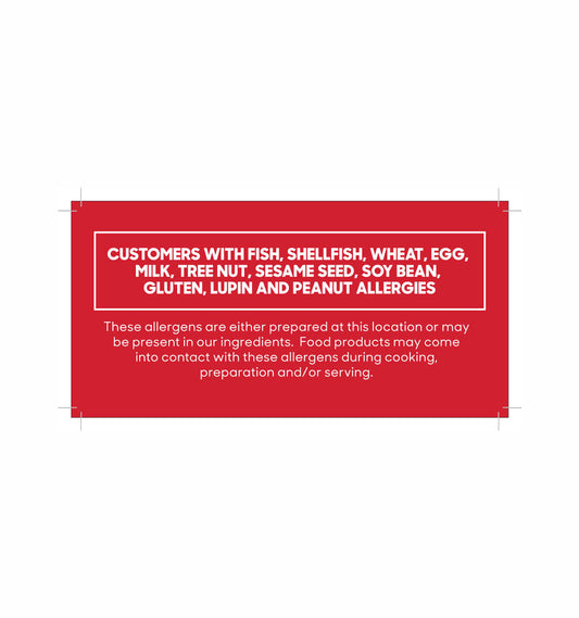 Allergen/Welcome Double Sided Window Sticker - PHA019