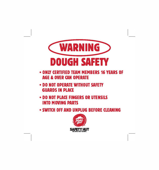 Dough Roller Safety Stickers - PHA111