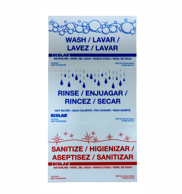 Wash / Rinse / Santize labels - PHA132 – CIMC Hut Shop