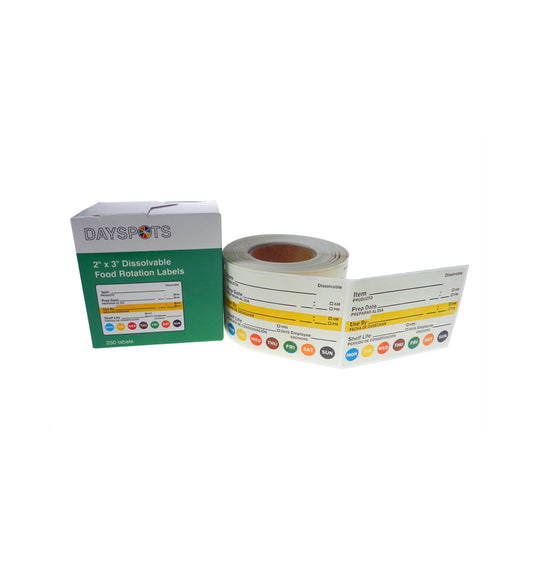 Dissolvable Food Rotation Labels - Roll of 250 - ZSG127