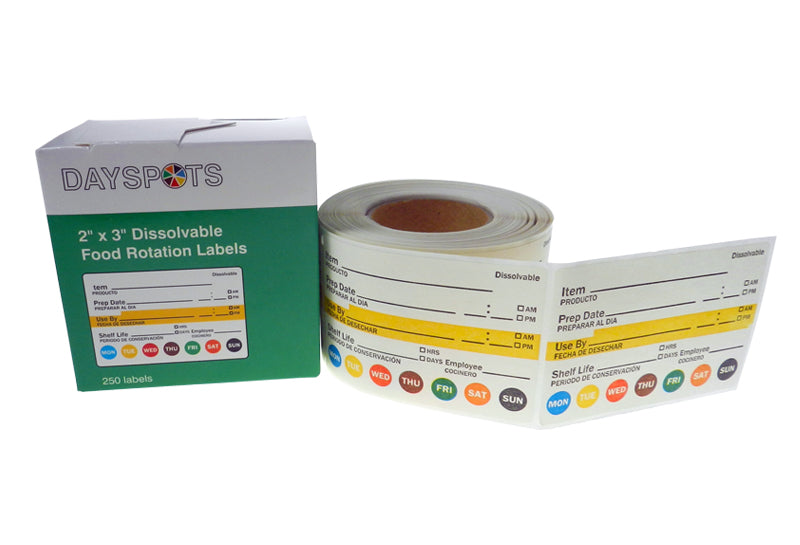 Dissolvable Food Rotation Labels - Roll of 250 - ZSG127 – CIMC Hut Shop